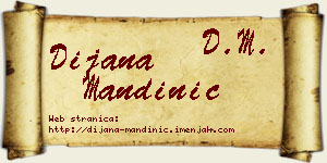 Dijana Mandinić vizit kartica